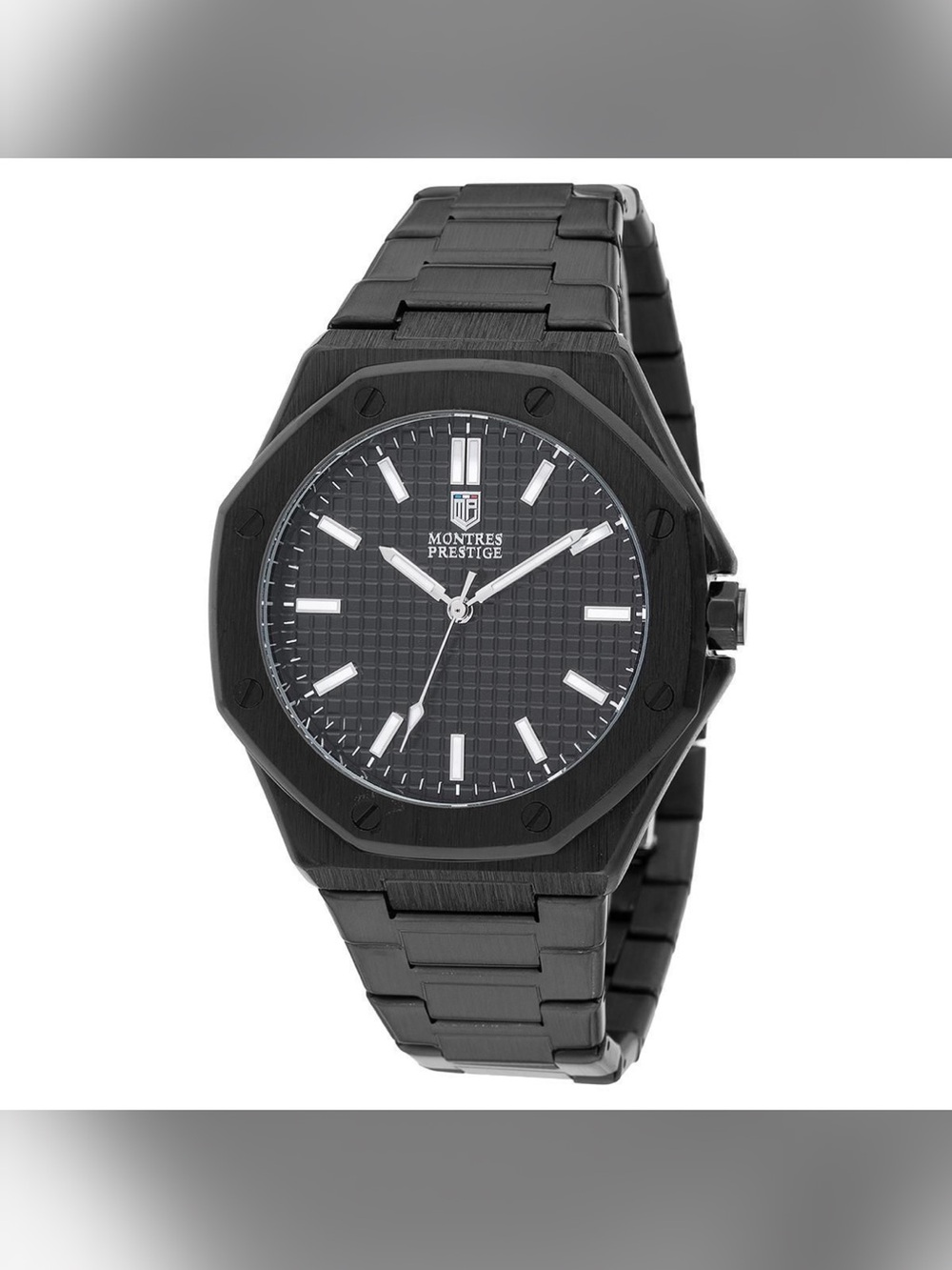 Invicta Black Men's Stainless Steel Watch with Textured Dial